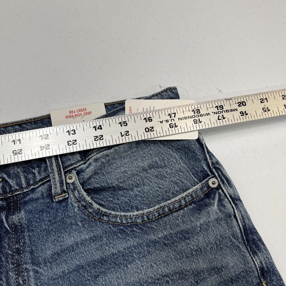 Lucky Brand Jeans 90s Loose High Rise Crop Denim Size 14/32 Baggy Y2K Casual - Picture 8 of 13